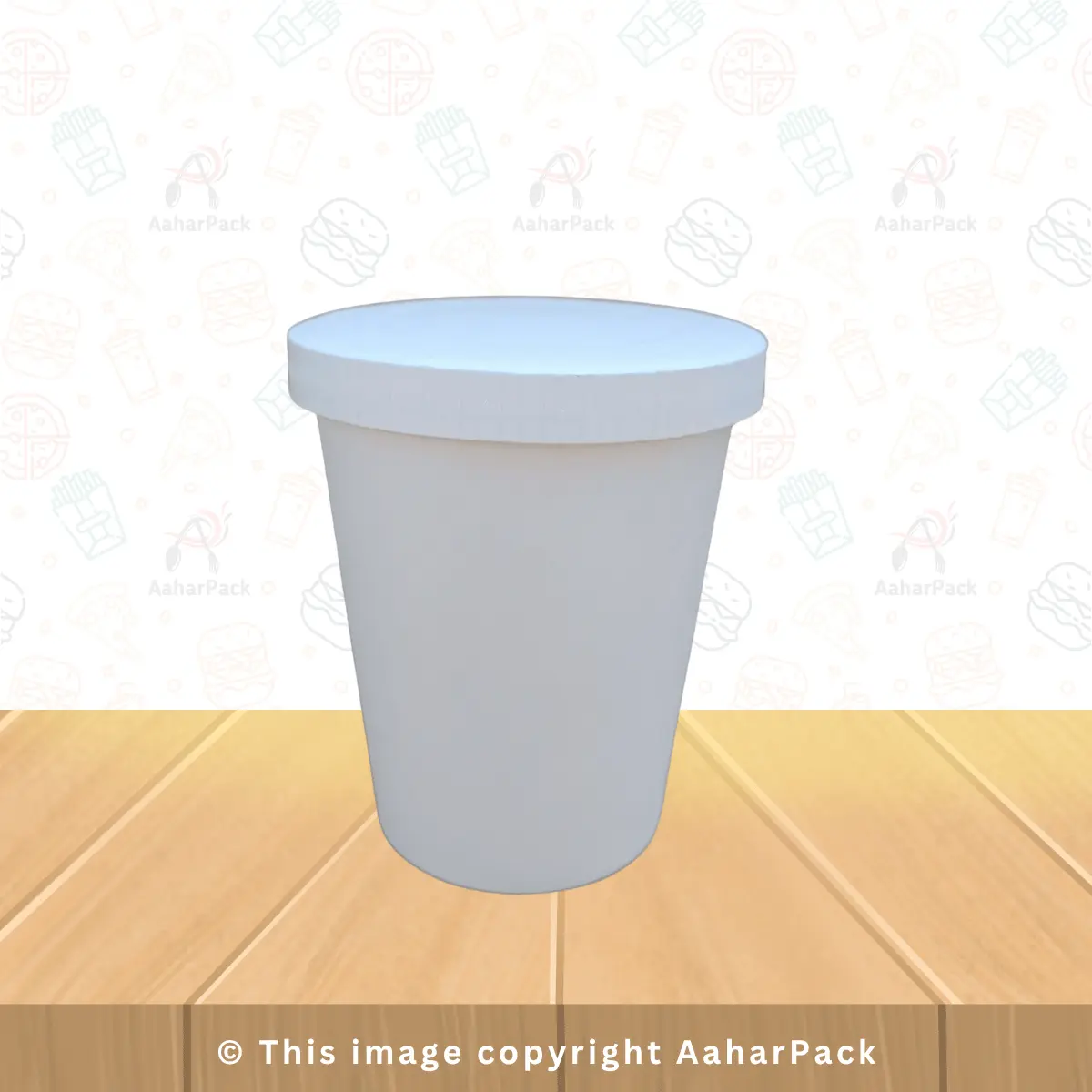 210 ML (7OZ) Single Wall White Paper Cup With Paper Lid Without Straw Cut Pack Of 2000 Pcs